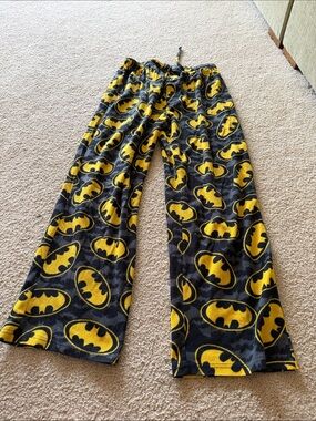 Batman Black & Yellow Logo Fleece Pajama Pants for Men